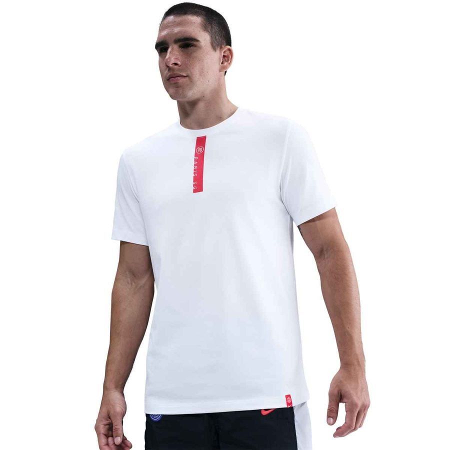 Paris Saint Germain T-Shirt - White - Men's-SoccerKits Hub | Buy Soccer Jerseys Online